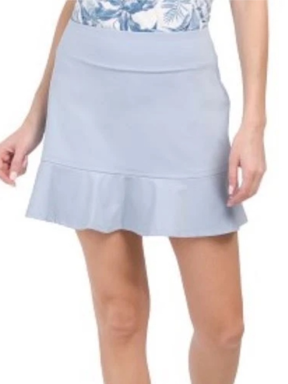 Tommy Bahama Light Blue Ruffle Hem Skater Skirt